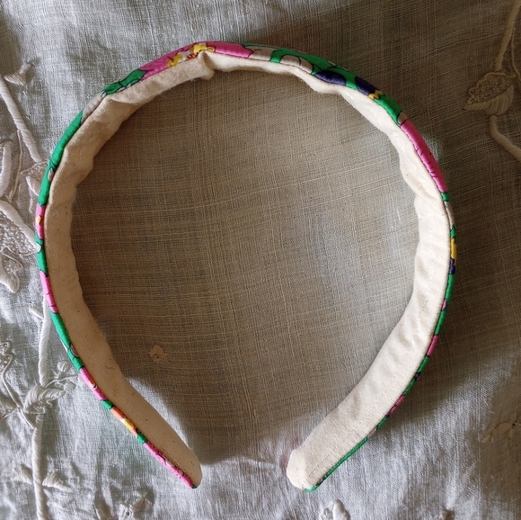 Liberty of London Art Fabric Headband Betsy Meadow Pink Green Colorful Pastel - Picture 7 of 14